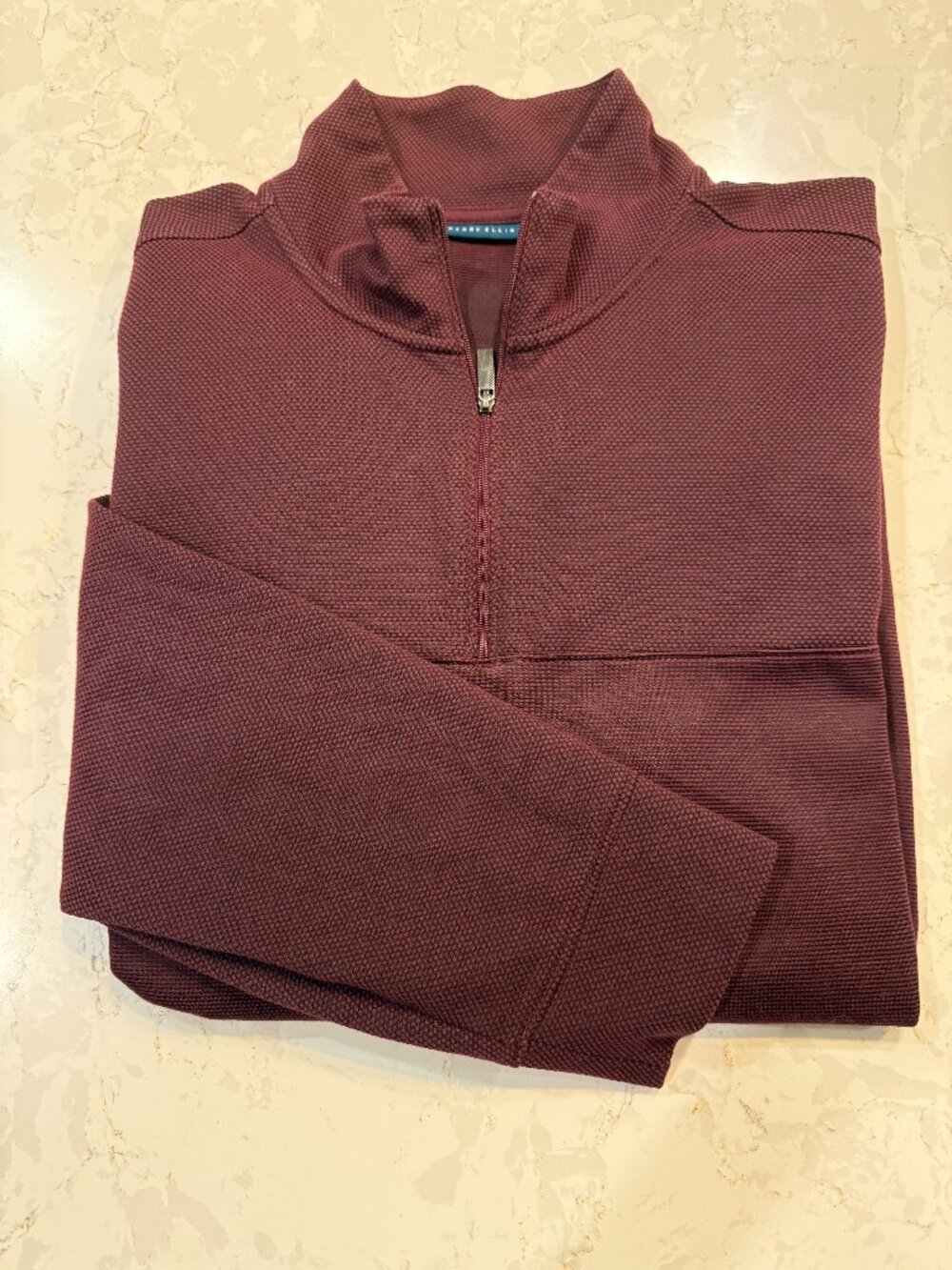 Perry Ellis Knit Quarter-Zip Pullover Sweater  SZ XL